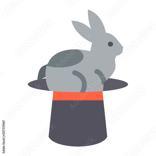 Rabbit In Hat Icon Style