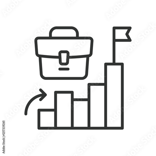 Passive investing, icon in line design. Passive, investing, strategy, finance, portfolio, index, fund on white background vector. Passive investing editable stroke icon
