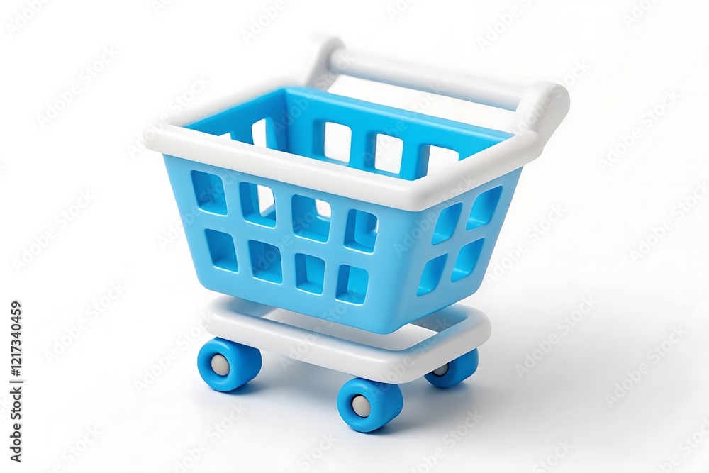 Fototapeta premium blue shopping cart