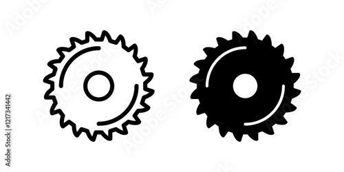 saw Icon set. Symbol isolated white background. vector illustration. color editable.