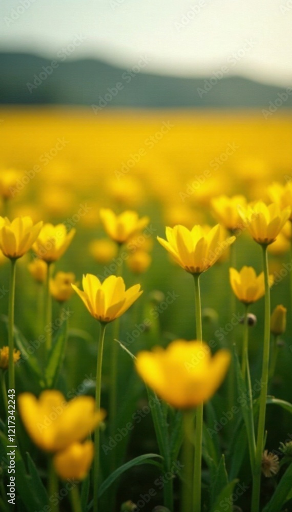 Field of golden petals stretching far and wide, landscape, natural, flowers Field of golden petals stretching far and wide, landscape, natural, flowers