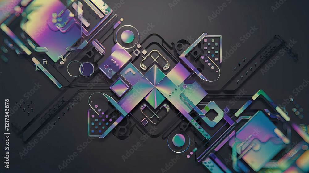 Abstract iridescent futuristic background design, 3d render Abstract iridescent futuristic background design, 3d render