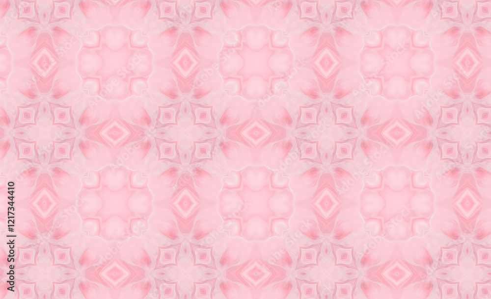 Pink Geometric and Floral Kaleidoscopic Pattern Pink Geometric and Floral Kaleidoscopic Pattern