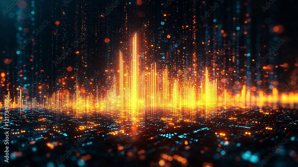 Fototapeta premium stunning abstract data visualization in vibrant colors with light particles