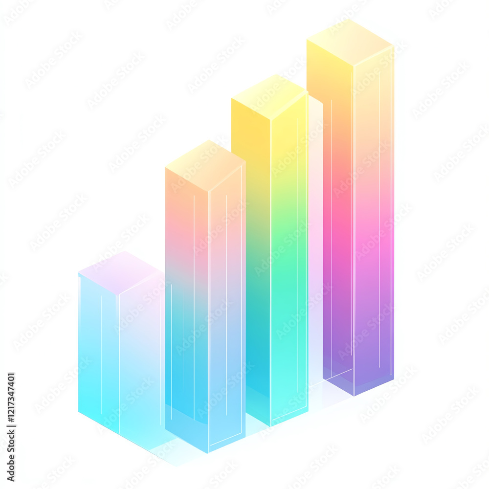 Colorful 3D bar graph representing growth and success in business analytics and statistics. Colorful 3D bar graph representing growth and success in business analytics and statistics.