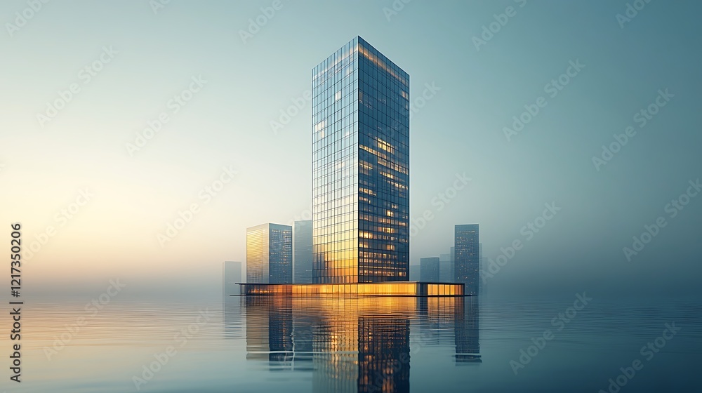 Naklejka premium modern architecture glass building image