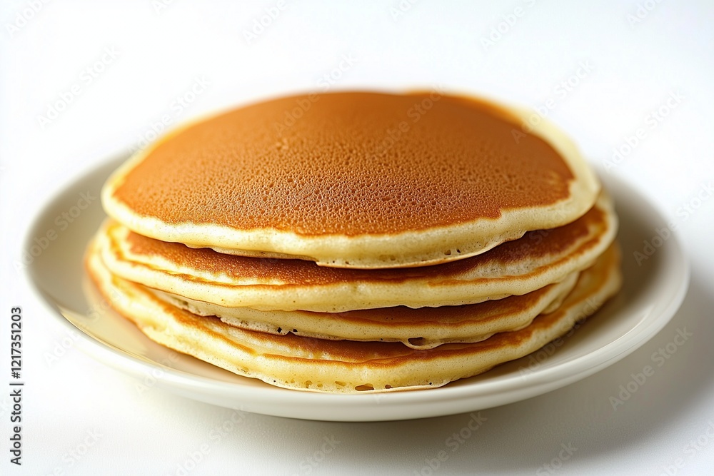 Stack of Fluffy Pancakes on White Plate Stack of Fluffy Pancakes on White Plate
