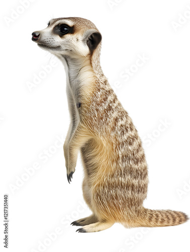 Curious Meerkat Standing Upright with a Playful Expression