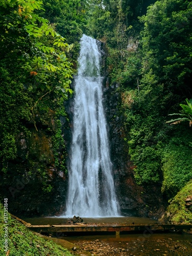 Scenic view of Sao Nicolaus waterfall on Sao Tome Islands photo