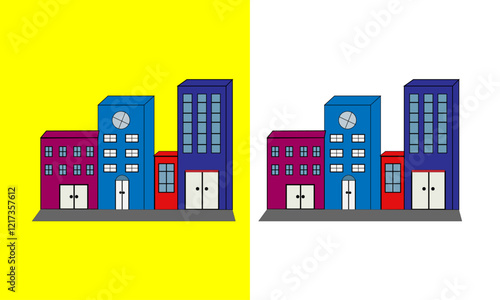 city house road saide bulding VECTOR DESIGN
