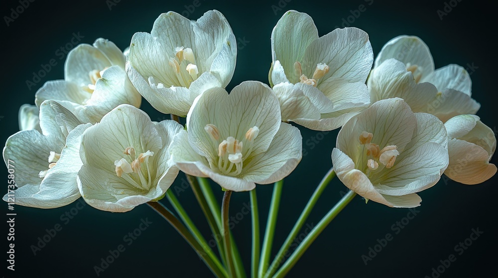 Fototapeta premium Delicate White Flowers Clustered Together Beautifully