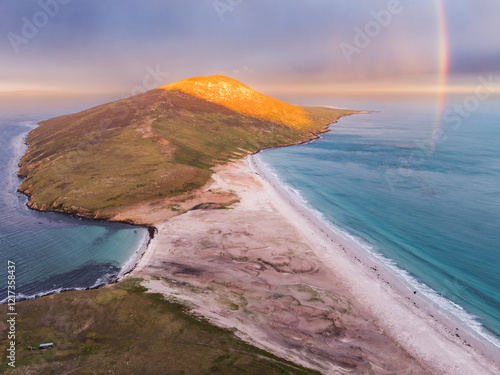 Sunrise over the Neck at Saunders Island, Falkland Islands