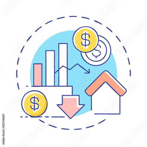 economic downturn icon, economic downturn vector illustration-simple illustration of economic downturn, perfect for economic downturn logos and icons