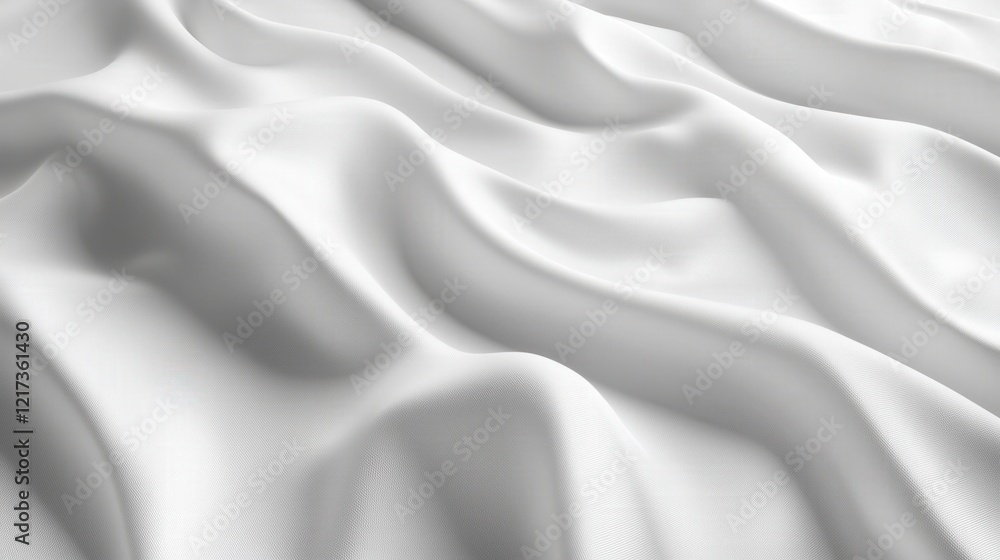 Obraz premium Flowing white fabric texture studio stock image soft lighting abstract