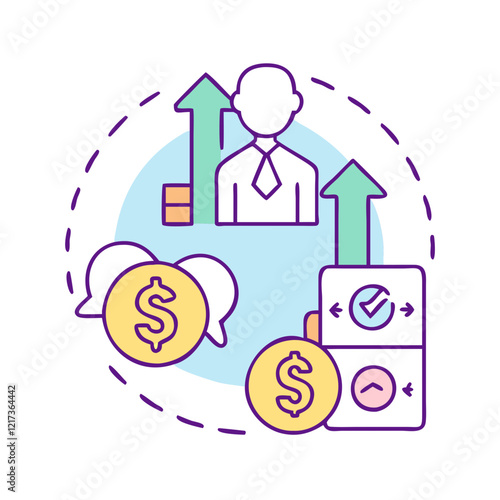 wage growth icon, wage growth vector illustration-simple illustration of wage growth, perfect for wage growth logos and icons