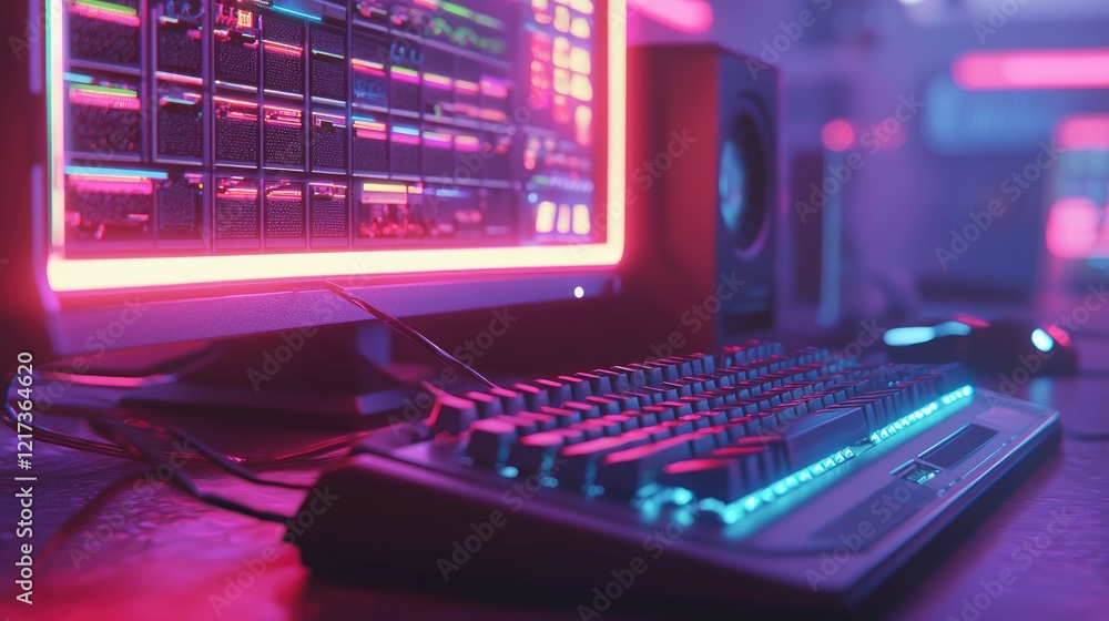 Neon Nights, Gamer's Dream Setup Neon Nights, Gamer's Dream Setup