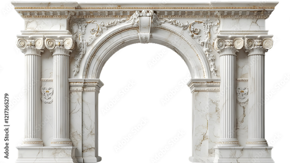 Obraz premium Stunning 3D-Rendered Classic Column Arch, Png