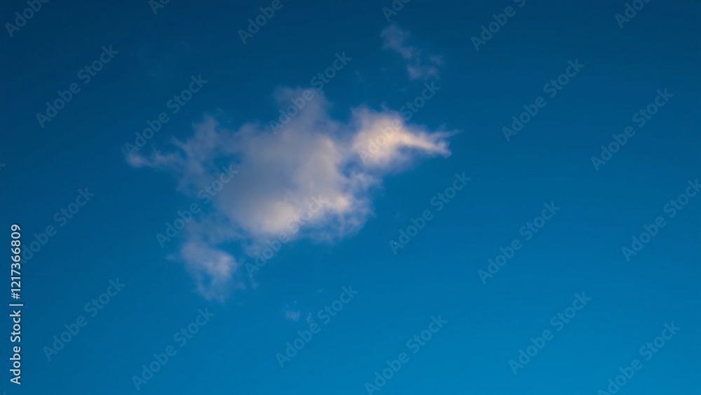 Single Cloud Formation in a Vibrant Blue Sky Single Cloud Formation in a Vibrant Blue Sky