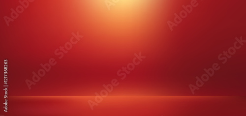 Abstract gradient podium background. Red empty 3d studio backdrop. Clean scene for product presentation. Christmas or New Year mockup template. Vector illustration.