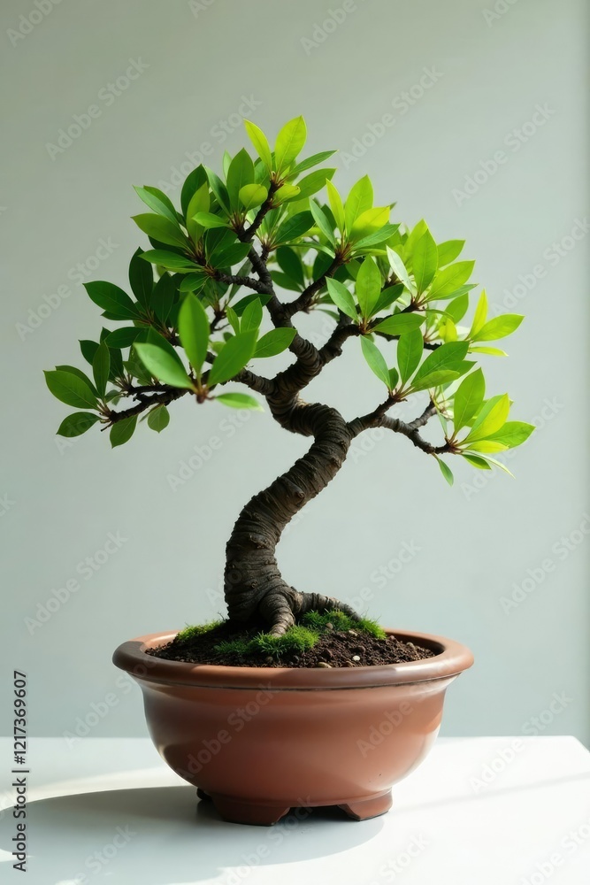 Delicate branches on a bonsai tree in a small container, tree, bonsai Delicate branches on a bonsai tree in a small container, tree, bonsai