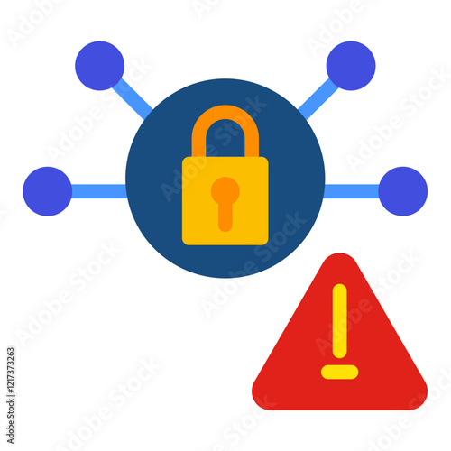 Cyber Risks Icon Style