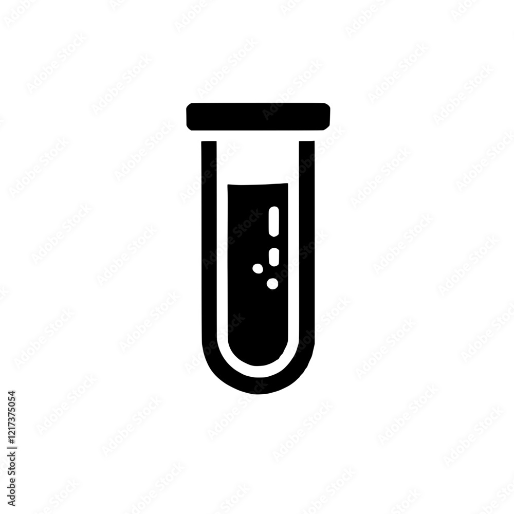 Test Tube Icon: Simple, bold black icon of a test tube filled with liquid, perfect for scientific, medical, or laboratory related projects. Test Tube Icon: Simple, bold black icon of a test tube filled with liquid, perfect for scientific, medical, or laboratory related projects.
