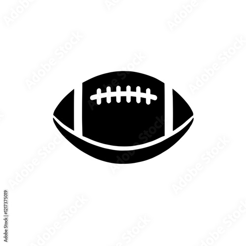 American Football Icon: A simple yet powerful black silhouette of an American football, perfect for representing the sport and its passion.  