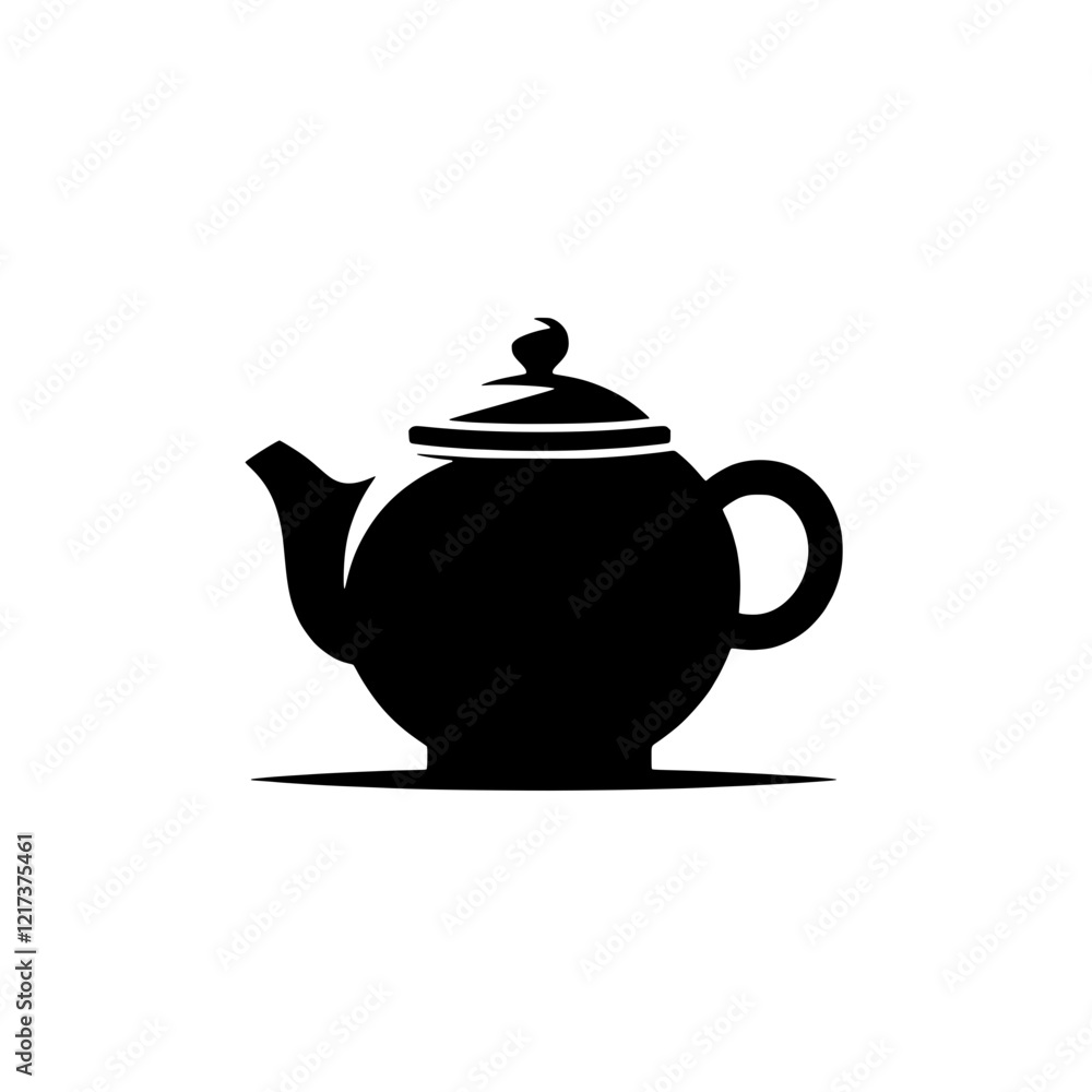 Classic Teapot Silhouette: A simple yet elegant silhouette of a teapot, with a lid and handle, evokes a sense of warmth, comfort, and tradition. The design is perfect for branding, logos. Classic Teapot Silhouette: A simple yet elegant silhouette of a teapot, with a lid and handle, evokes a sense of warmth, comfort, and tradition. The design is perfect for branding, logos.