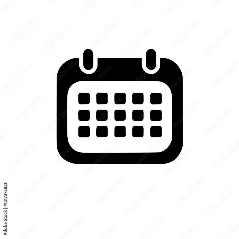 Calendar Icon: A simple, bold black calendar icon, perfect for representing scheduling, planning, or time management applications. The minimalist design is versatile and easily adaptable. Calendar Icon: A simple, bold black calendar icon, perfect for representing scheduling, planning, or time management applications. The minimalist design is versatile and easily adaptable.