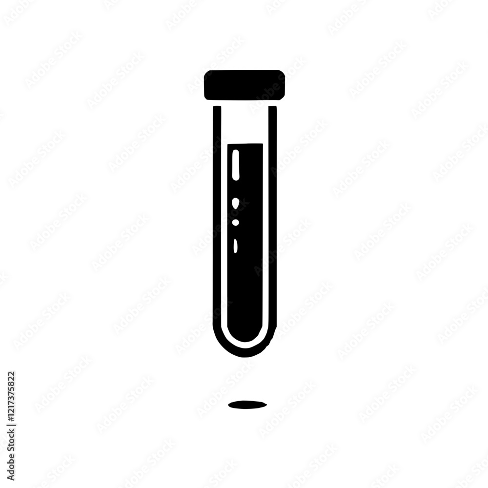 Test Tube Icon: A simple yet powerful icon depicting a test tube filled with liquid, representing scientific research, experimentation, and laboratory analysis. Test Tube Icon: A simple yet powerful icon depicting a test tube filled with liquid, representing scientific research, experimentation, and laboratory analysis.
