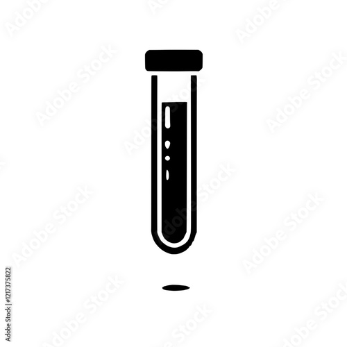 Test Tube Icon: A simple yet powerful icon depicting a test tube filled with liquid, representing scientific research, experimentation, and laboratory analysis. 