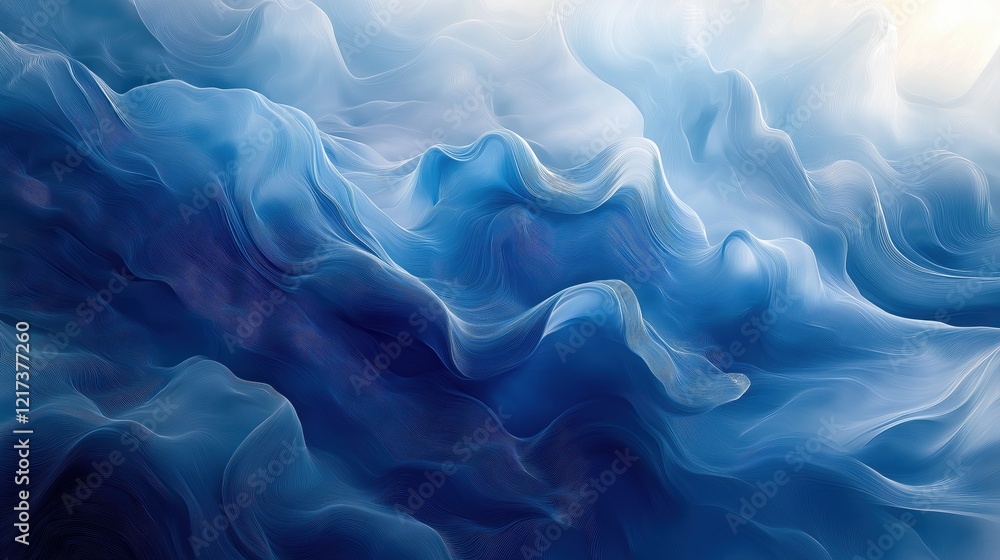 Obraz premium The image is a blue and white swirl of water
