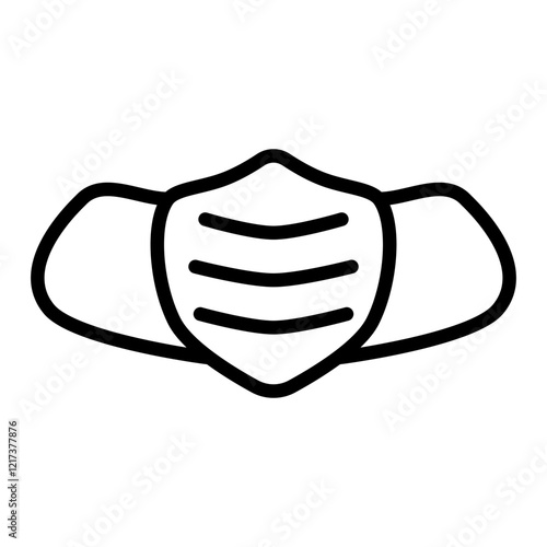 mouth guard, surgical mask, Medicine icon, simple flat style, pictogram logo symbol vector illustration, isolated on white for mobile app