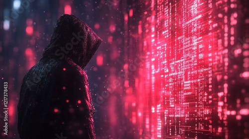 A futuristic digital bank with blockchain security protecting sensitive customer data from cybercriminals. 486