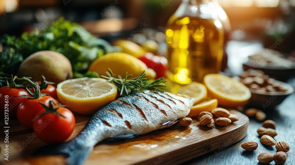 Grilled fish, Mediterranean diet, kitchen, healthy eating Grilled fish, Mediterranean diet, kitchen, healthy eating