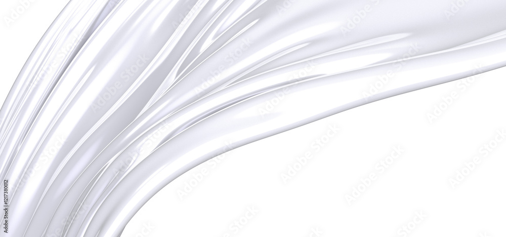 Fototapeta premium A close-up abstract photo of white fabric draped and flowing. The image shows the soft, smooth texture of the fabric with delicate folds and wrinkles