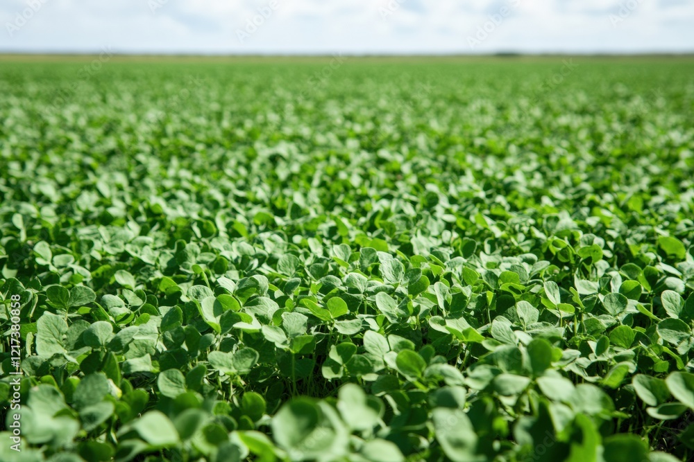 A vast field of green alfalfa stretching to the horizon A vast field of green alfalfa stretching to the horizon