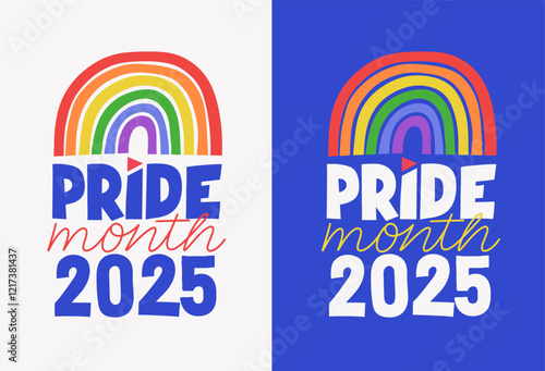 LGBTQ rainbow flag. Template LGBTQ Pride banner. Vector illustration. LGBTQ Pride Month 2025 rainbow logo. Vector hand draw symbol of Pride Month support.