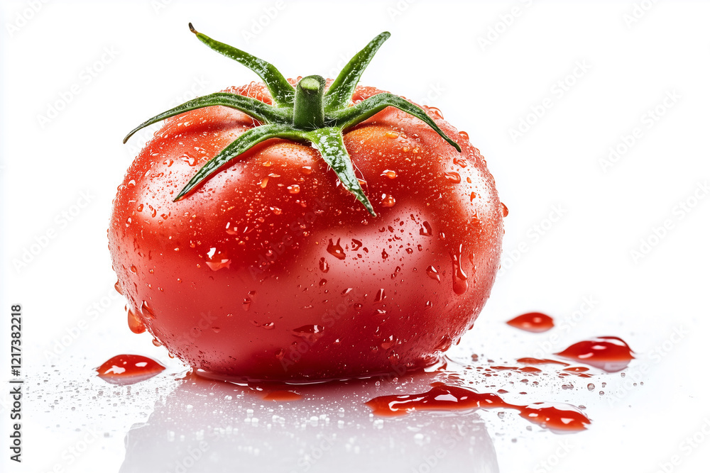 Fresh Red Tomato on White Background – Food Concept Fresh Red Tomato on White Background – Food Concept