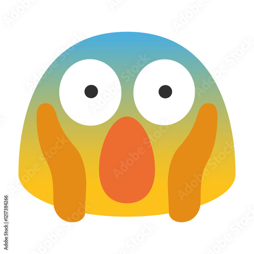 Surprised Emoji Face Illustration Clipart Isolated on White Background