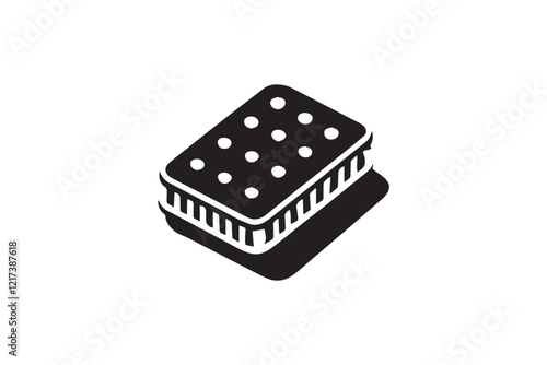  black and white simple Biscuit icon  vector silhouette 