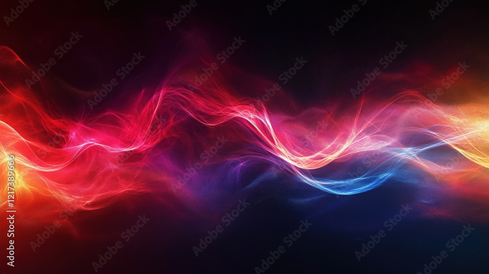 A colorful wave of light with red, blue, and yellow colors A colorful wave of light with red, blue, and yellow colors