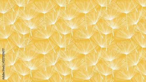 Endless loop pattern with stylized dandelions of yellow background.