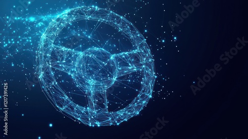 Wallpaper Mural Abstract glowing polygonal steering wheel. Torontodigital.ca