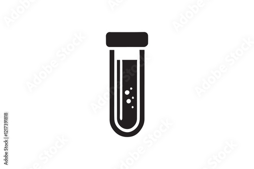  black and white simple test tube vector silhouette 
