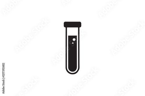  black and white simple test tube vector silhouette 