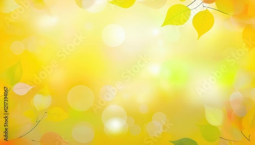 gentle autumn foliage background with golden bokeh, soft yellow leaves and warm glowing gradient, perfect for seasonal design projects

