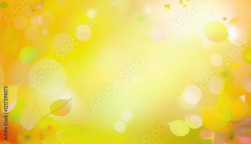 gentle autumn foliage background with golden bokeh, soft yellow leaves and warm glowing gradient, perfect for seasonal design projects


