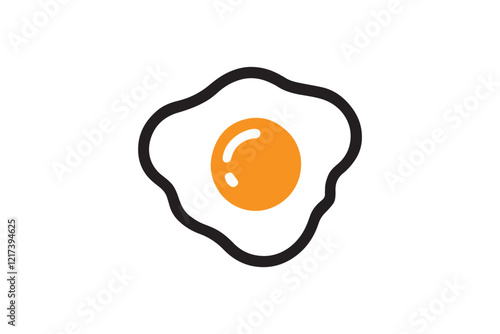  black and white simple egg fry , fried egg vector silhouette 