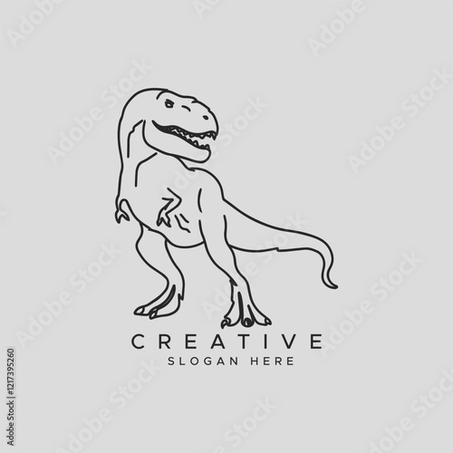 Illustration Vector of dinosaurus hand Draw Design outline